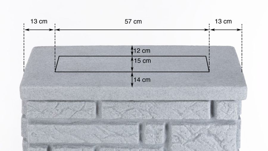 9000370K Maurano Granite - cutting detail for optional planter.
