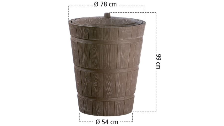 9000720K Rustico Walnut water butt dimensions