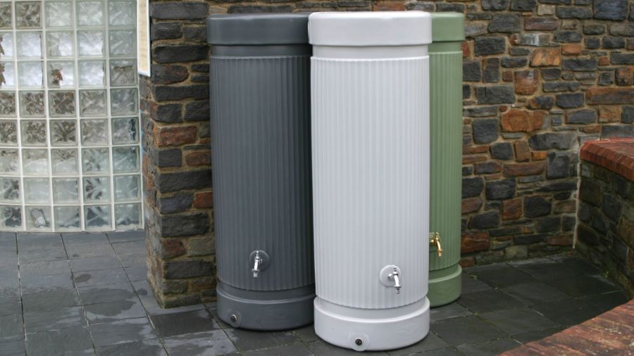 Column 300 Litre Water Butt Charcoal, Grey & Green