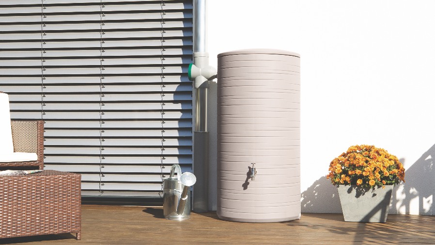 Novara Contemporary Water Butt - Taupe Finish