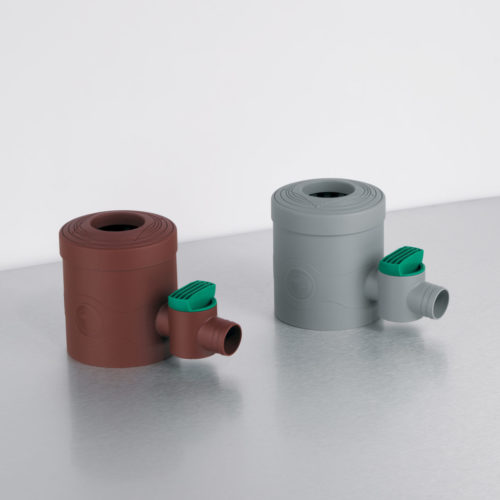 2000110 Raincollector with Tap Brown 3 Rain Collector with Tap (Brown and Grey)