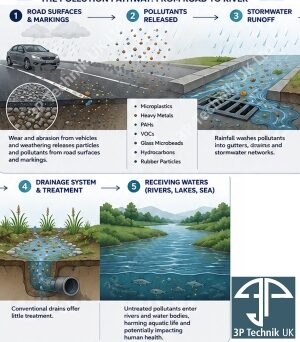 Road Runoff Pollution Pathway (steps 1 to 3 of 5)