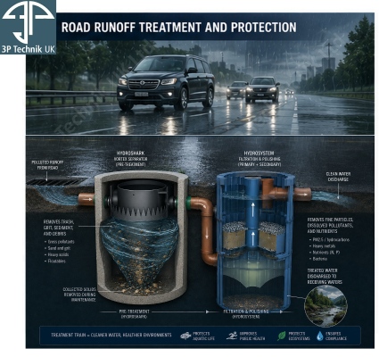 Road Runoff Polution Treatment Train - 3P HydroShark and HydroSystem